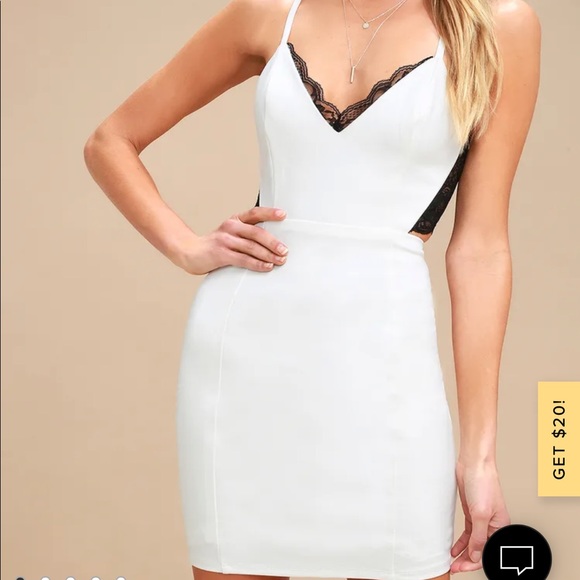 Black & Ivory Backless Lace Dress - Picture 2 of 10